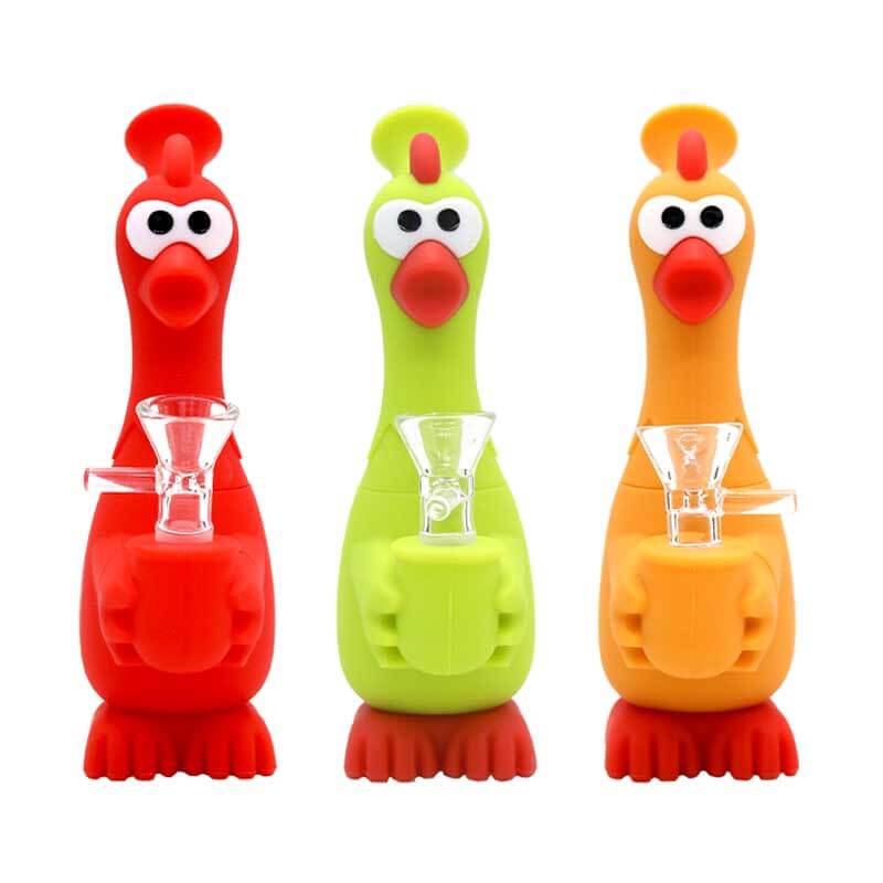  Screaming Chicken Silicone Waterpipe (X5999) | 7 inch | Assorted Colors product image